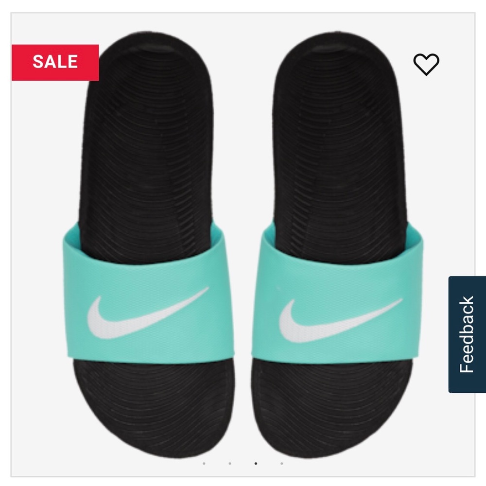 Nike women's Kawa slide, teal and gray, size 7
